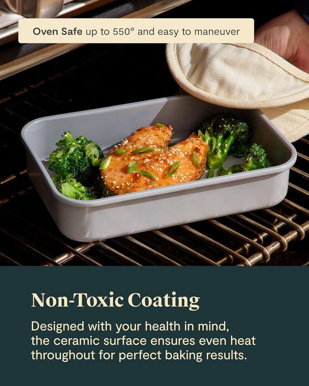 Caraway Nonstick Baking Pan Set - 2x 9" x 6.5" & 1x 9" x 13" - Non-Toxic Ceramic, Aluminized Steel - Ideal for Casseroles & Lasagna - White