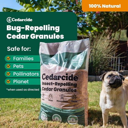 Cedarcide Original Cedar Granules - Natural Flea, Tick & Mosquito Repellent for Yard & Garden | 8 lb Covers 3,500 sq ft