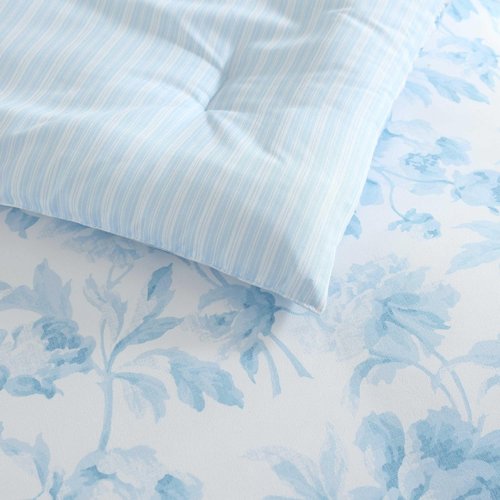 Laura Ashley - Twin XL Comforter Set, Bedding Set Includes Matching Bed Sheets, Sham & Pillowcase, Medium Weight, Oeko-TEX Certified (Anja Blue)