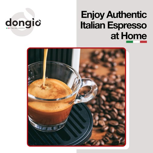 Dongiò Caffè Espresso Roma - 80 Double-Dose Espresso Capsules compatible with Lavazza Blue/Black systems, Med-Dark Roast Coffee (Intensity 7/10) - Roasted and Blended in Italy