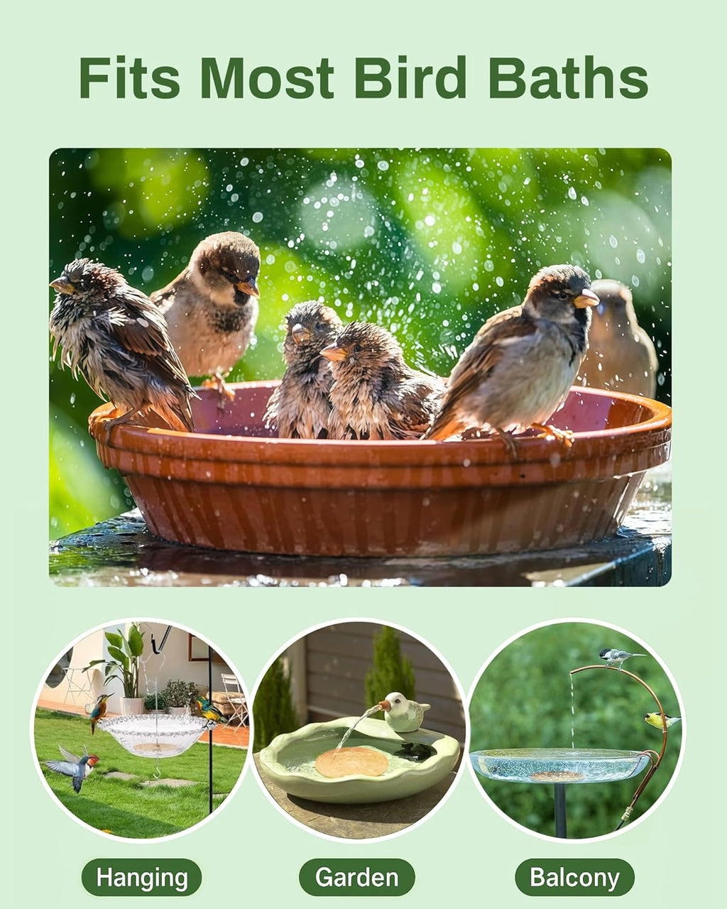 Skiennix Bird Bath Purification Disk - Solar-Powered Copper Fountain for Hummingbirds & Bees