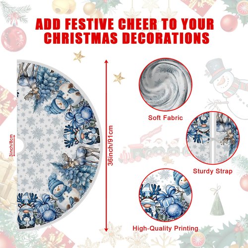 XCHI Snowman Gnomes Christmas Tree Skirt Christmas Party Decorations for Home Xmas Holiday Winter Indoor Decro 36 Inch