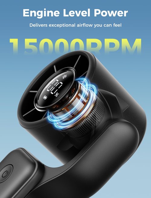 Aecooly Ultra-Pocket Portable Handheld Turbo Fan, 5 Gear AirGimbal Jet Force Airflow, Up to 17 Working Hours, USB Rechargeable Personal Battery Operated Mini Fan, for Travel/Outdoor/Vacation -Black