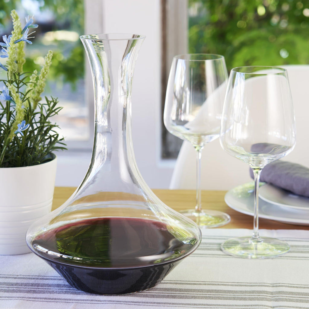Spiegelau Authentis Crystal Wine Decanter, Modern Carafe for Red and White Wine, Elegant Glass Pitcher for Wedding Gifts, Housewarming, Home Bar Accessories, 35.3 oz (1 Liter), Set of 1