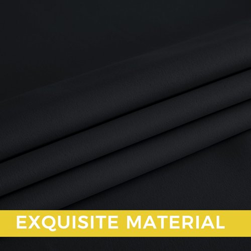 NICETOWN Room Darkening Draperies Curtains Panels, 2 Panels Black W52 x L84