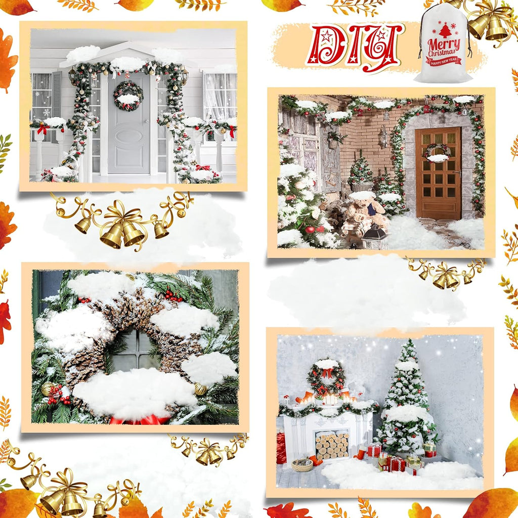 Shappy Christmas Fake Snow Decor - Fluffy Artificial Snow Blanket for Indoor Winter Decorations