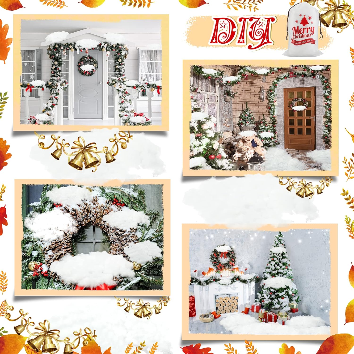 Shappy Christmas Fake Snow Decor - Fluffy Artificial Snow Blanket for Indoor Winter Decorations
