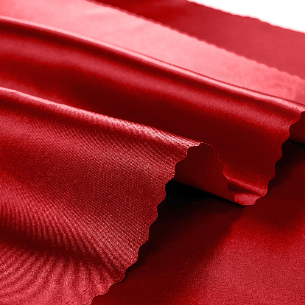 Horbaunal 100 Pack Satin Napkins 17" x 17" Square Dinner Napkins with Elegant Lace, Soft Cloth Napkins for Parties, Weddings, Events, Red