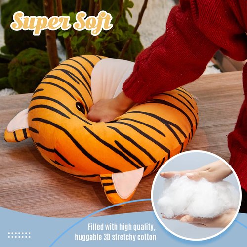 CozyWorld 15” Cute Tiger Plush Pillow Stuffed Animal Super Soft Sofa Cushion Plush Toy Car Trip Home Decors Birthday Valentines Gift for Kids Grandson Daughter Son