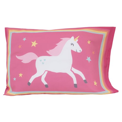 CARTERS Rainbow Unicorn 4 Piece Toddler Bedding Set, Pink, Aqua, White