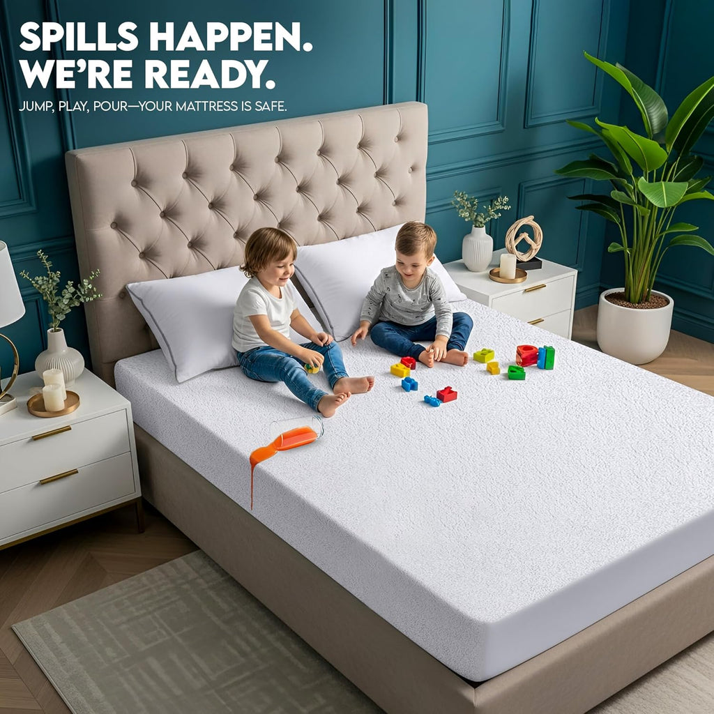Utopia Bedding Waterproof Mattress Protector - Soft & Breathable Twin Size Fitted Cover