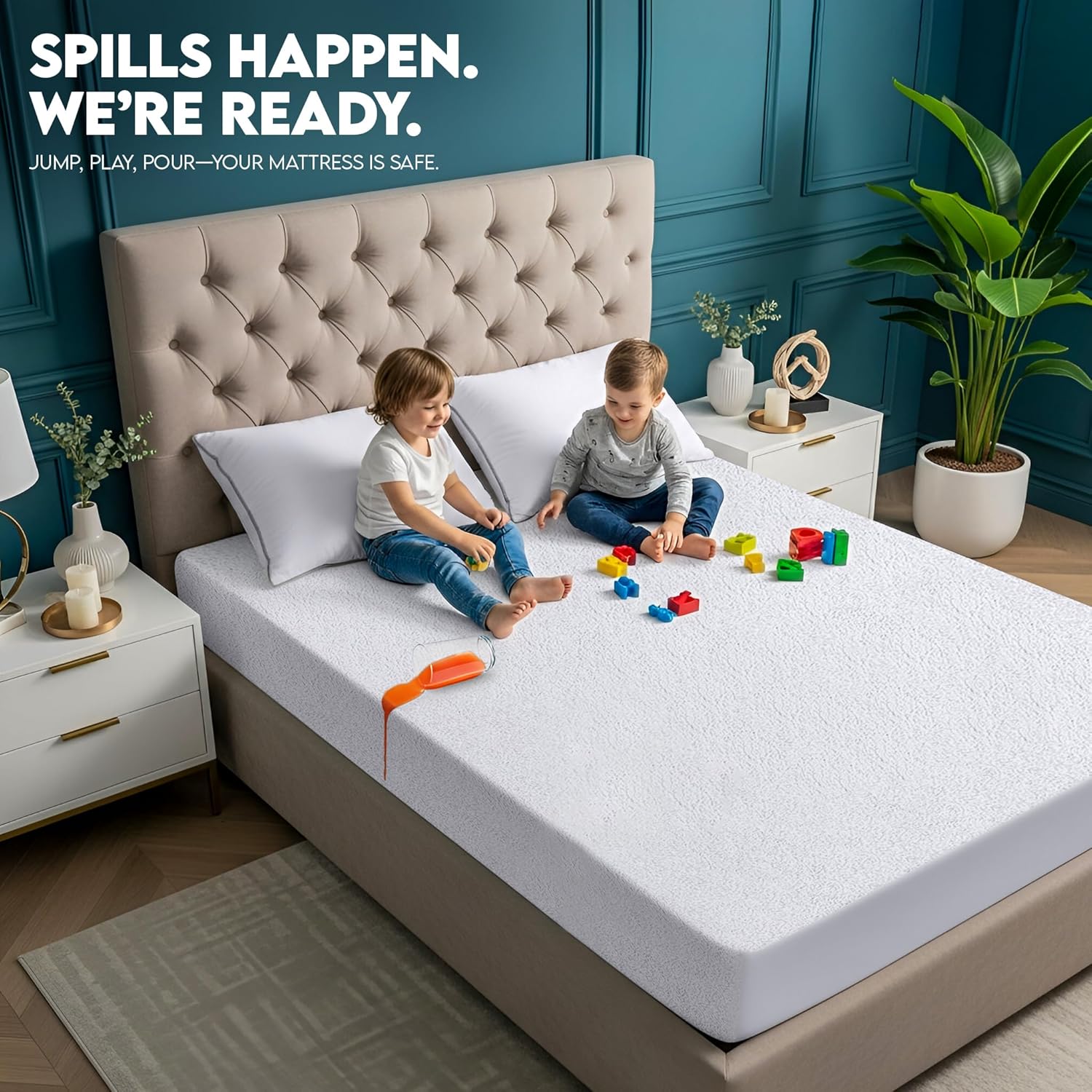 Utopia Bedding Waterproof Mattress Protector - Soft & Breathable Twin Size Dual-Sided Terry Cover