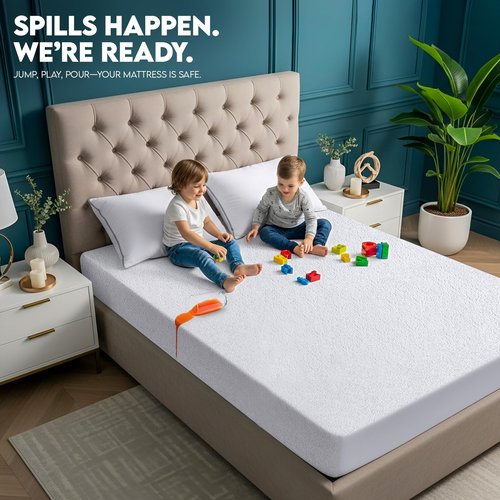 Utopia Bedding Waterproof Mattress Protector Top and Both Sides, King Size, Soft and Breathable Dual Sided Terry Mattress Cover, Fitted Style with Stretchable Elastic Pockets
