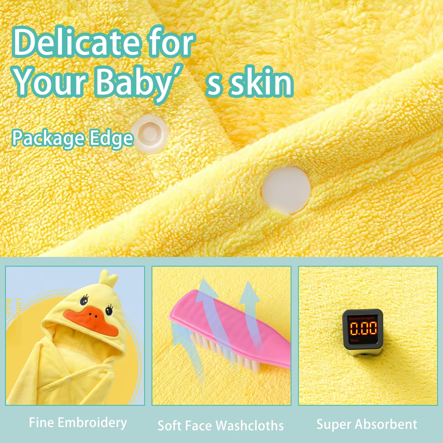SEVDO Toddler Hooded Bath Towel, 27.5"X55" Girl Boy Robe with Hood 3-8,Soft Absorbent Baby Bath Towels, Highly Absorbent Bathrobe Blanket Kids Shower Gifts,Toallas de Baño para Bebe
