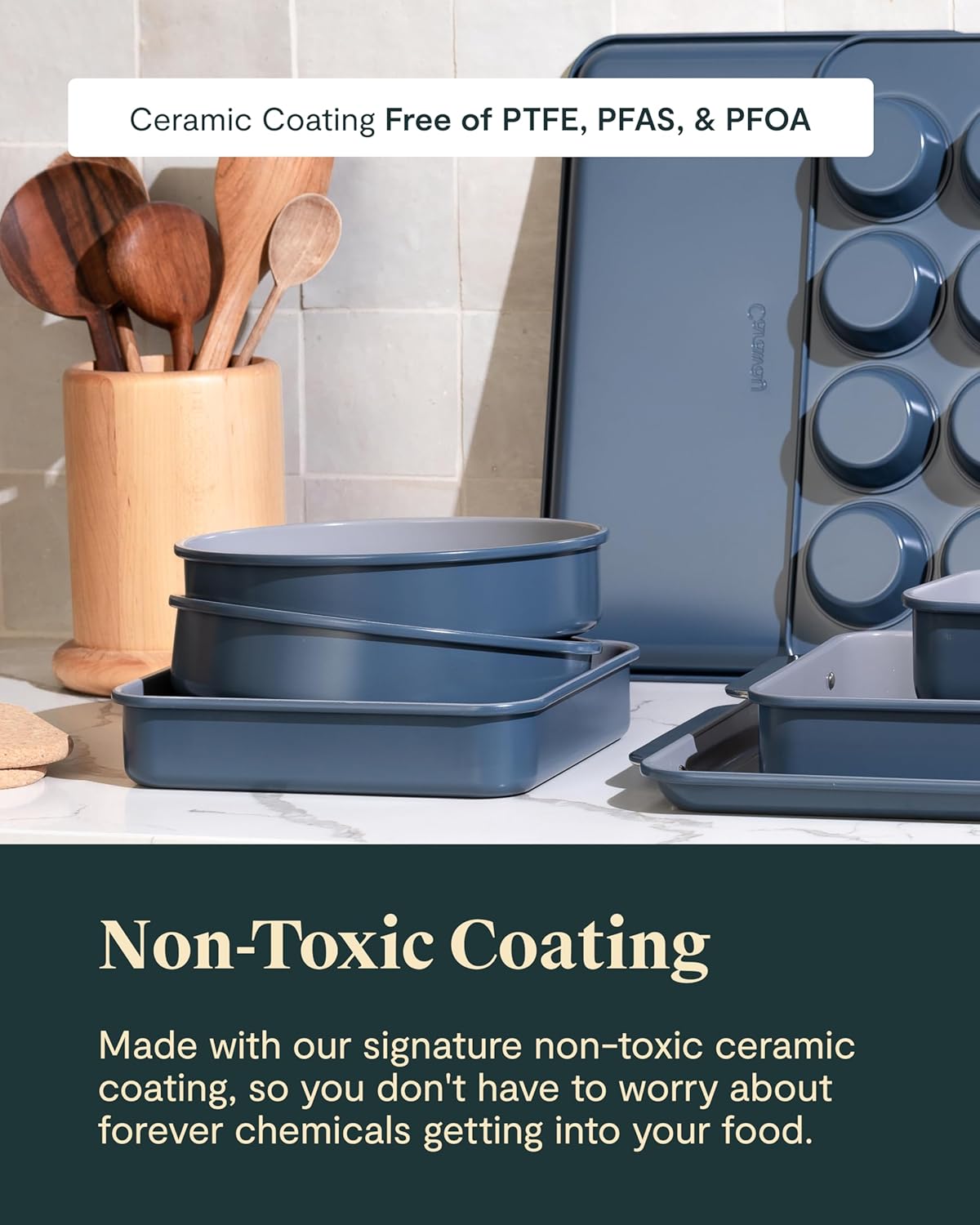 Caraway 23-Piece Nonstick Ceramic Cookware & Bakeware Set - Oven Safe, Non-Toxic - Sage Color