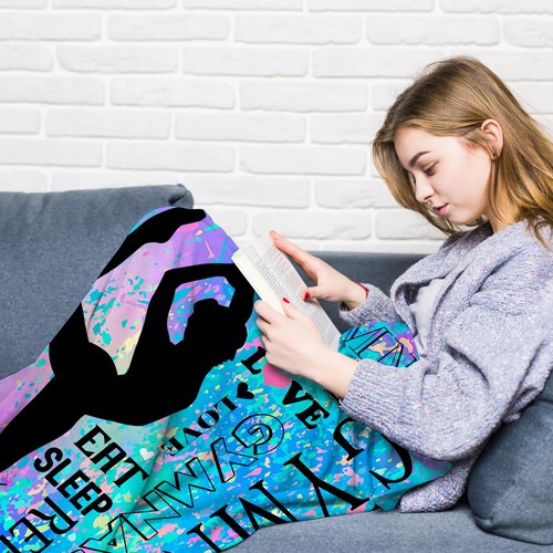 Gymnastics Gifts for Girls Gymnastics Blanket Ultra Soft Flannel Gymnast Merch Throw Blanket Gymnastics Gifts for Gymnasts Team Gymnastics Lovers Stuff 50"x40"