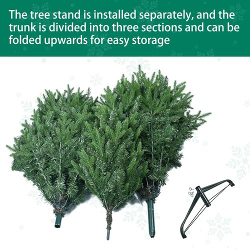 Treepool 5 FT Artificial Christmas Tree with 1020 PE&PVC Mixed Branch Tips, Unlit Hinged Premium Spruce Fake Xmas Trees, Green, Foldable Base