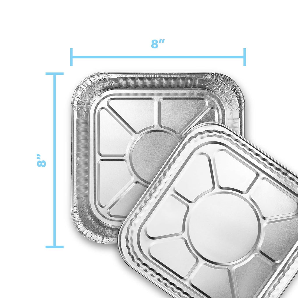 MontoPack 8” Disposable Aluminum Foil Baking Pans - 20 Pack | Versatile 8 x 8 Cake Pan for Broiling, Roasting & Meal Prep