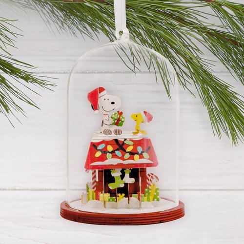 Hallmark Snoopy's Doghouse Christmas Ornament - Glass & Paper | Perfect Gift for Peanuts Fans