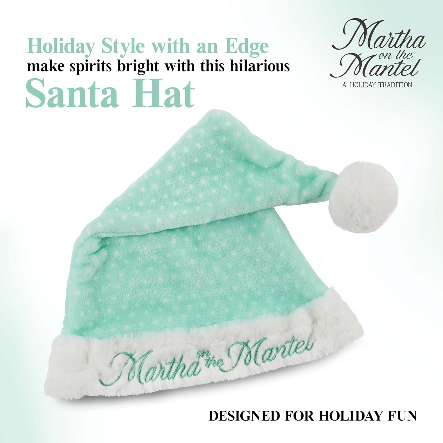 Martha Stewart Funny Santa Hat - Cool Christmas Hat for Adults | Holiday Costume Accessory
