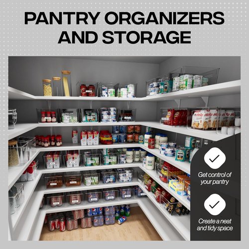 ClearSpace Clear Plastic Storage Bins - Versatile Pantry Organizers & Storage Containers for Home, Office, Garage