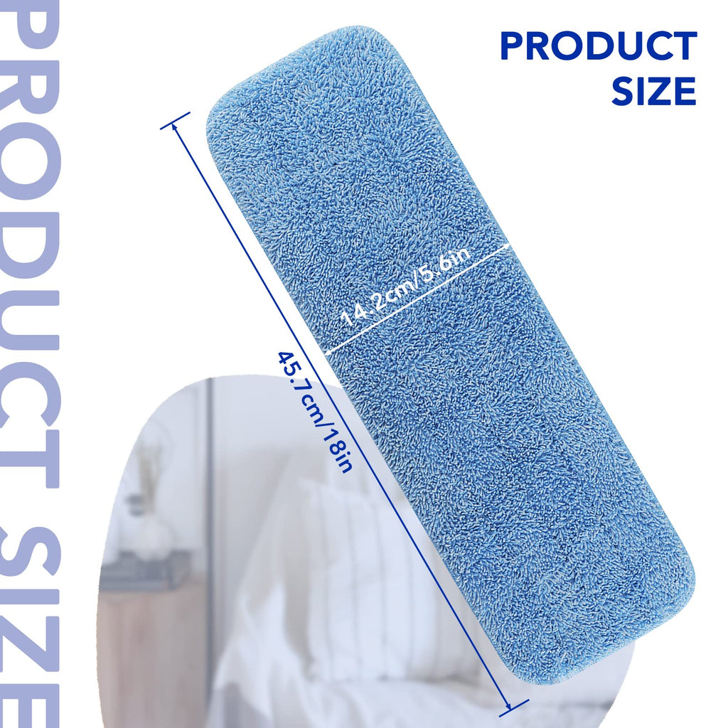 Replacement Microfiber Pad Fit for Rubbermaid Commercial 18 Inch and 17 Inch Mop - 10 Pack Wet & Dry Commercial Cleaning Reusable Refills Fit for Any Microfiber Flat Mop 18" 17" - Trapezium