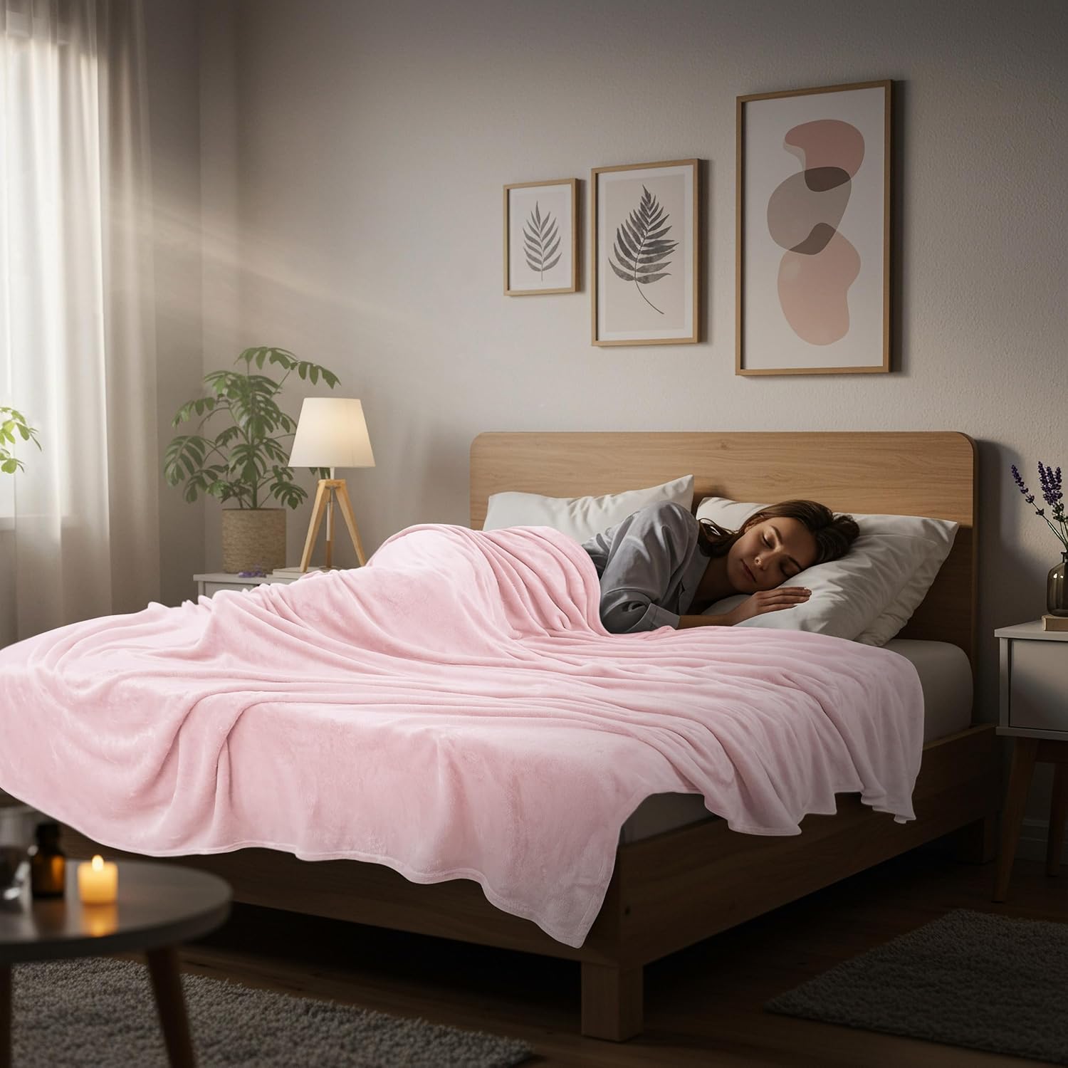 Utopia Bedding Fleece Blanket - Luxury Soft Anti-Static Microfiber | Queen Size Pink (90x90 Inch)