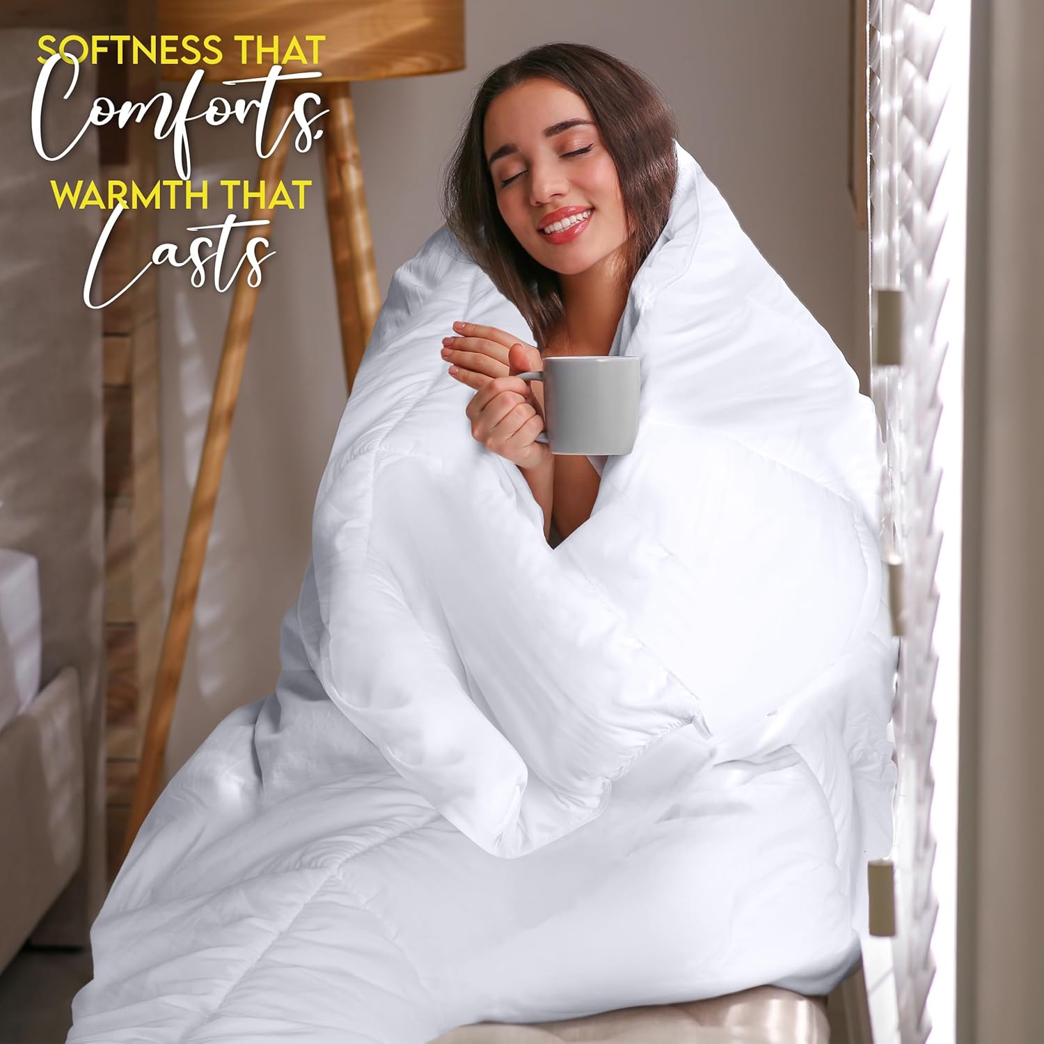 Utopia Bedding King Comforter - Quilted White Duvet Insert with Corner Tabs | 90 x 102 Inches