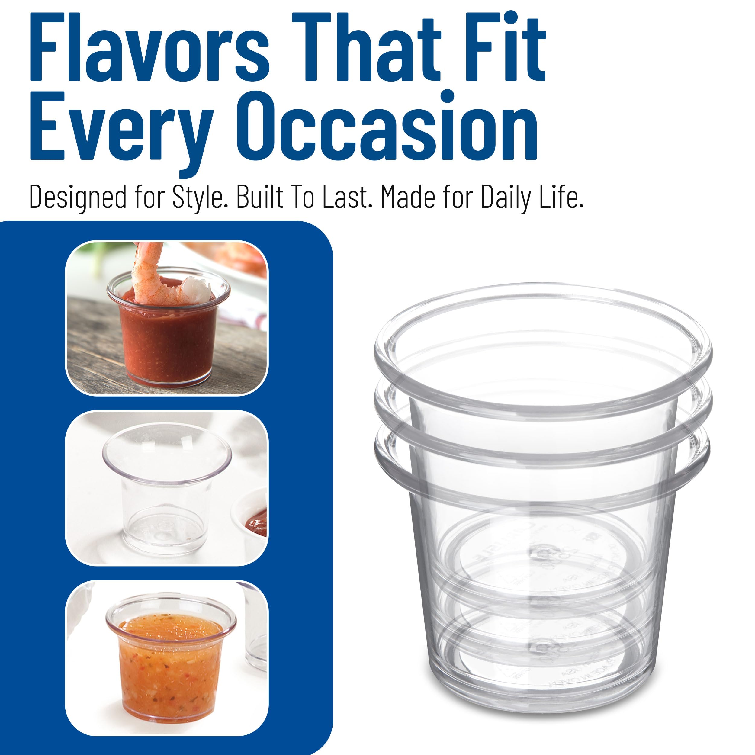 Carlisle FoodService Products 250007 SAN Classic Sauce Cup, 2.5 oz Capacity, Clear (Case of 72)
