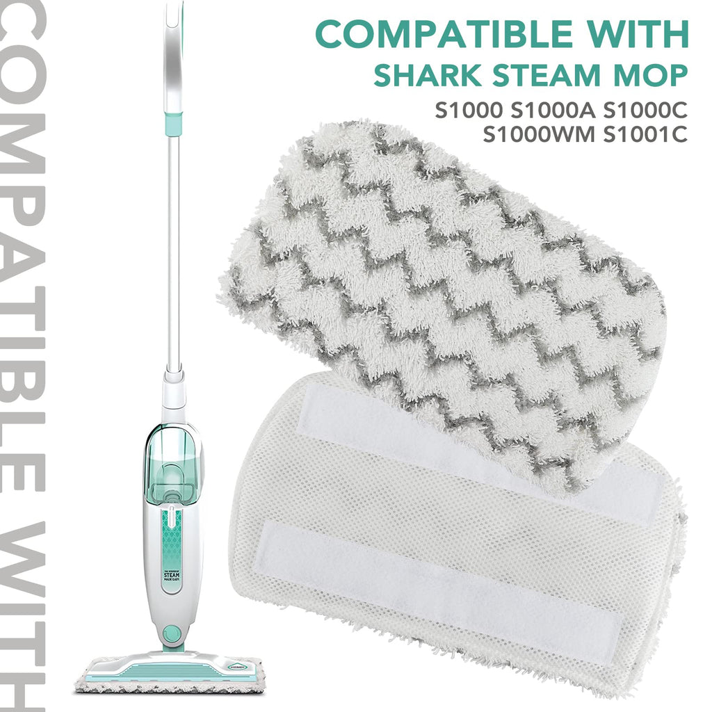 Sgizoku S1000 S2001 Steam Mop Replacement Pads for Shark Steam Mop S1000 S1000A S1000C S1000WM S10001C S1200 & S2001 SteamSpot Steam Mop - Dirt Grip, Washable & Reusable for All Floor Clean - 5Pack