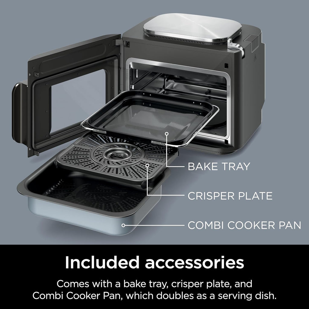 Ninja Combi Multicooker - 14-in-1 Air Fryer & Oven for Quick Meals in 15 Mins | Stainless Steel, SFP701