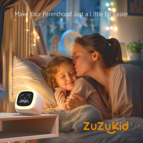 ZUZUKID OK to Wake Alarm Clock for Kids, Toddler Sleep Training Clock with Sound Machine, Kids' Night Light, Digital Alarm Clock for Boys' and Girls' Bedrooms