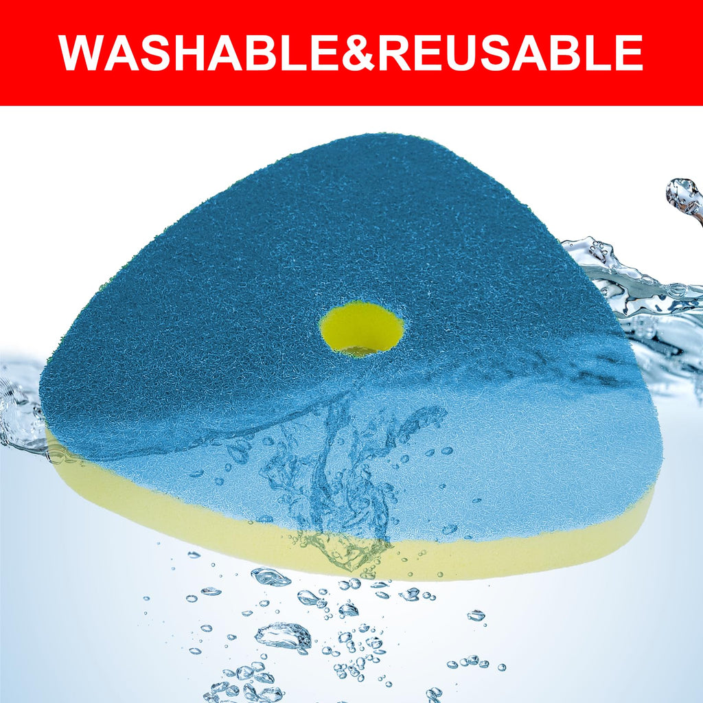Spin Mop Replacement Head for O Cedar EasyWring 1 Tank, Includes 2 Magic Scrubber Sponge Brushes & 1 Connector Attachment for Kitchen, Bathrooms, Glass and Various Hard Surfaces