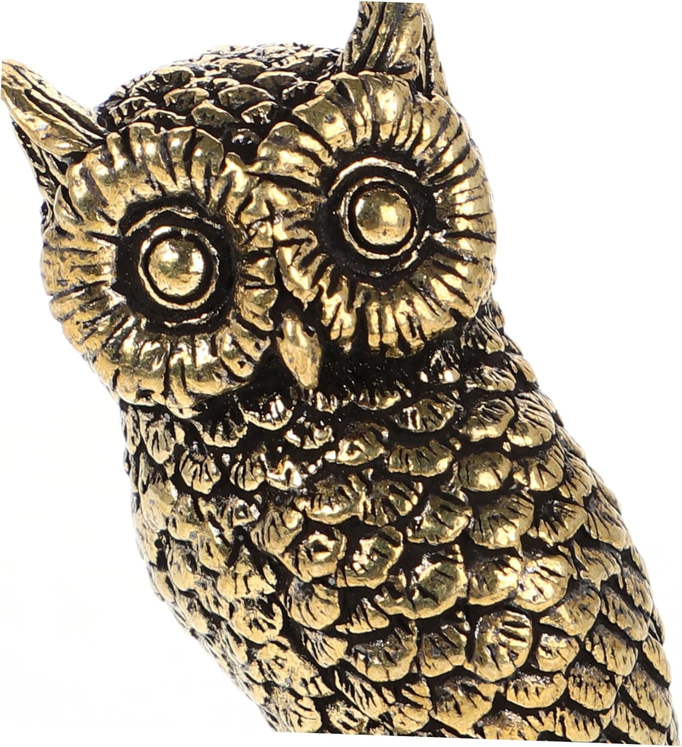 Skiennix Brass Owl Figurine - Unique Decorative Animal Art for Home & Office | Elegant Shelf Ornament