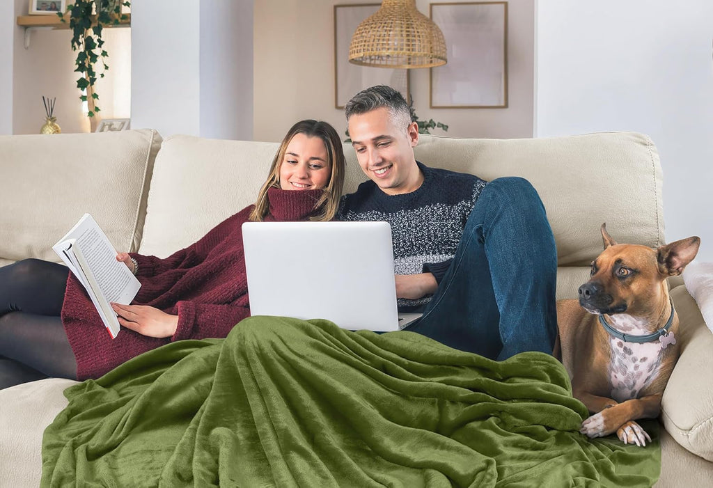 Utopia Bedding Fleece Blanket - Twin Size Olive (60x80 Inches) | Ultra Soft, Warm & Cozy All-Season Decor