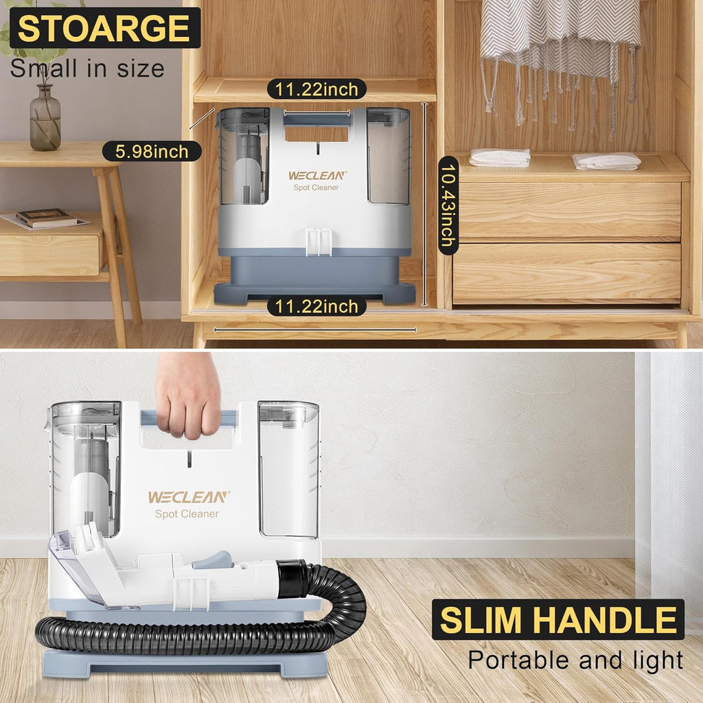 WECLEAN C1 Portable Upholstery Cleaner - Powerful 400W Motor for Deep Couch & Carpet Cleaning