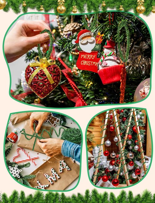 108Ft Christmas Artificial Miniature Pine Garlands, Realistic Mini Pine Greenery Roping Garland for Christmas Crafts Indoor Outdoor Decoration(18Ft x 6 Rolls)