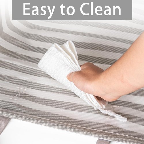 BOOMIBOO Large Waterproof Laundry Basket - 2-Pack Collapsible Hamper with Easy Carry Handles | Grey, 75L