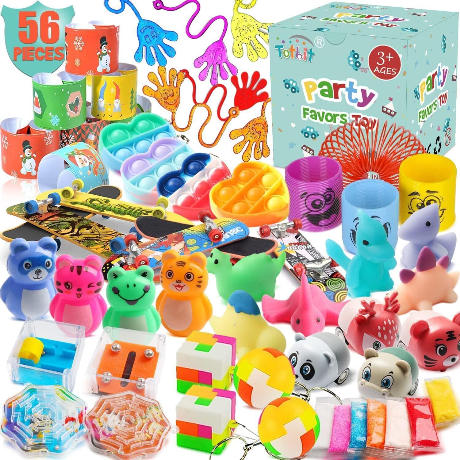 Totbit 56 Pcs Party Favors - Fun Treasure Chest Box Toys for Kids | Perfect for Birthdays & Carnivals