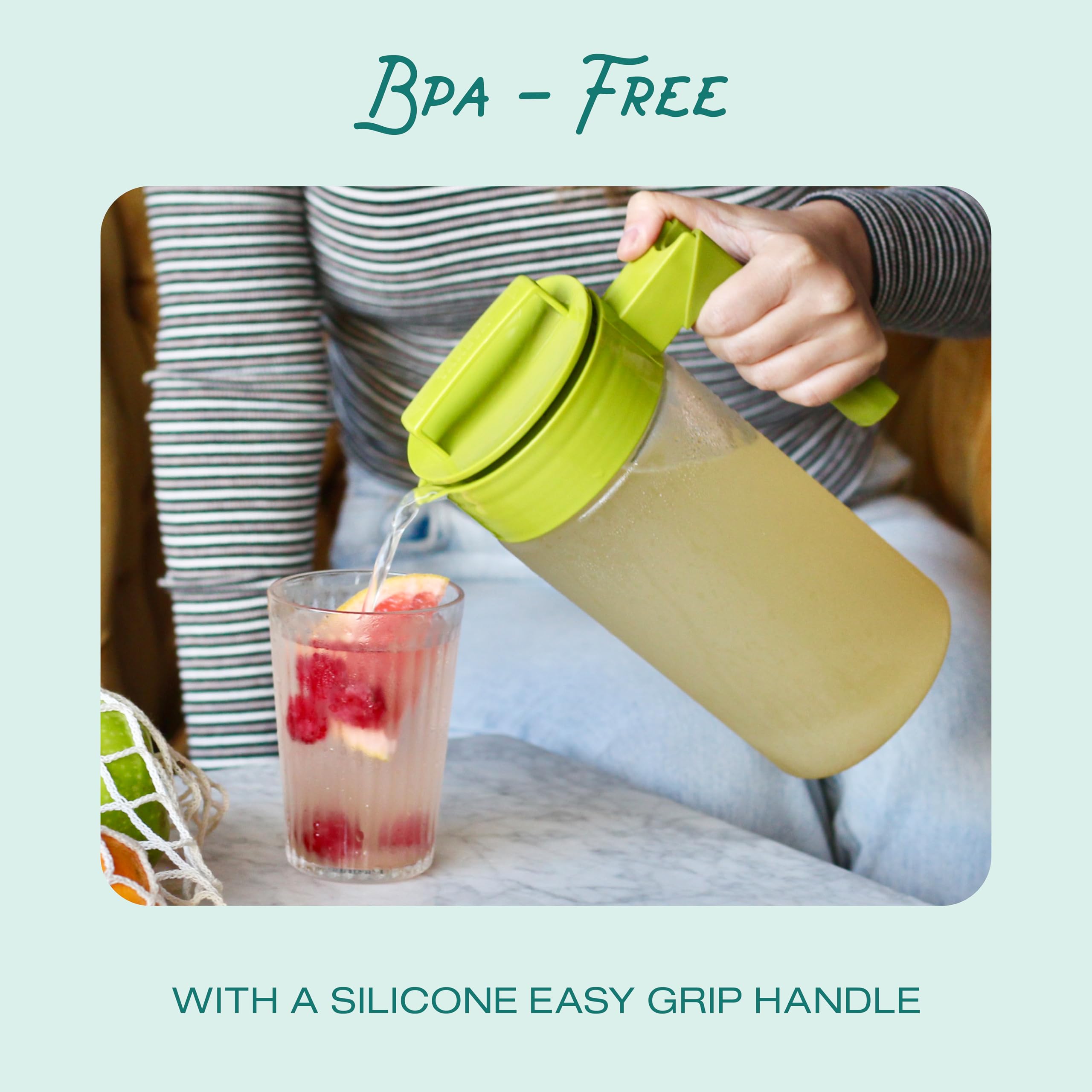 Takeya Pitcher 2 Qt Black | Airtight | Leakproof | BPA Free | Pack of 4