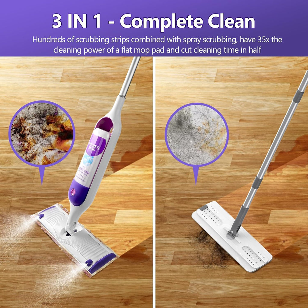 Skiennix Power Mop Refills - 24 Count Disposable Pads for Quick, Absorbent Multi-Surface Cleaning