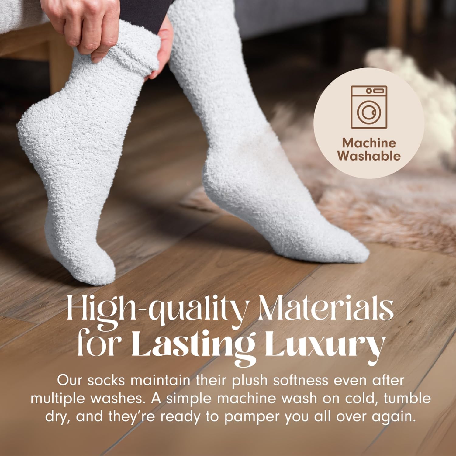 Unboxme Gifts Ultra-Luxe Cloud Socks - Warm & Cozy Sleep Socks for Men & Women, Super Soft Fabric