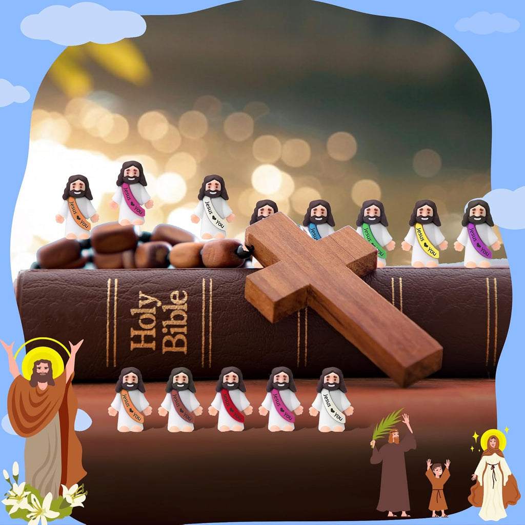 Skiennix Little Jesus Figurines - 80Pcs Religious Action Figures for Easter & Christmas Gifts