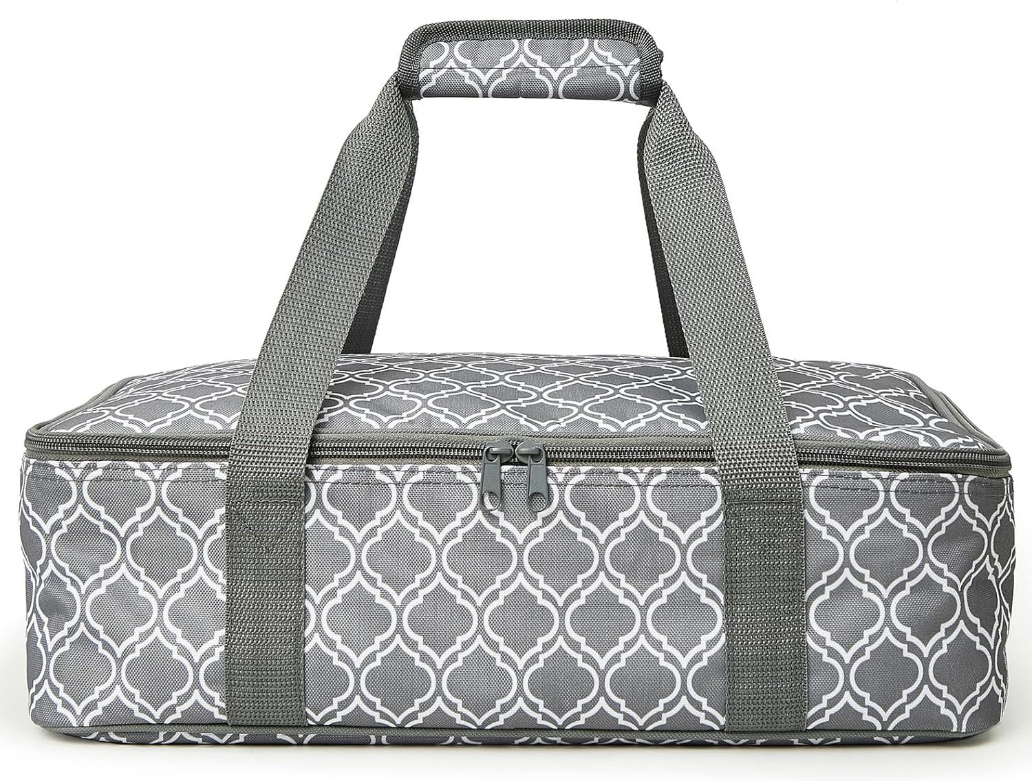 Skiennix Insulated Casserole Carrier Bag - Portable Food Transport Tote for 9x13" Dish | Silver Gray