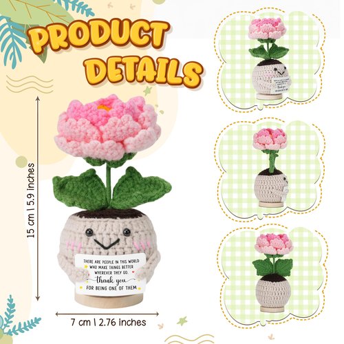 HEXMOZ Thank You Gifts for Women Men - Teacher Appreciation Gifts - Nurse Week Gift - Handmade Collectible Peony Doll Decor - Appreciation Teachers Day Birthday Graduation Retirement Gift for Teacher