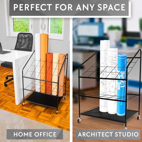Blueprint Holder Storage Organizer - 20-Compartment Rack for Posters, Maps & Papers | Durable Design