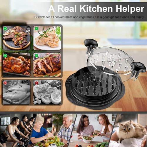 Chicken Shredder Tool - Large BPA-Free Meat Shredder with Anti-Slip Base & Cleaning Brush