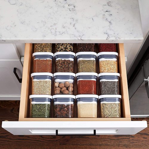 OXO Good Grips 8-piece 0.2 Qt Mini POP Container Set for Dried Herbs, Spices and More