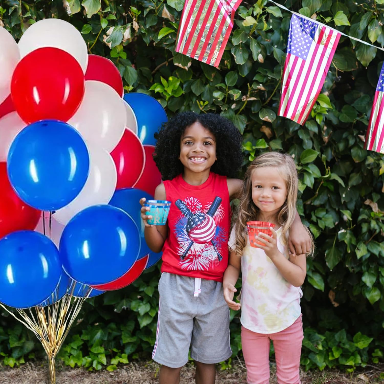 Red White and Blue Latex Balloons - 100 Pack for 4th of July Celebrations & Patriotic Events