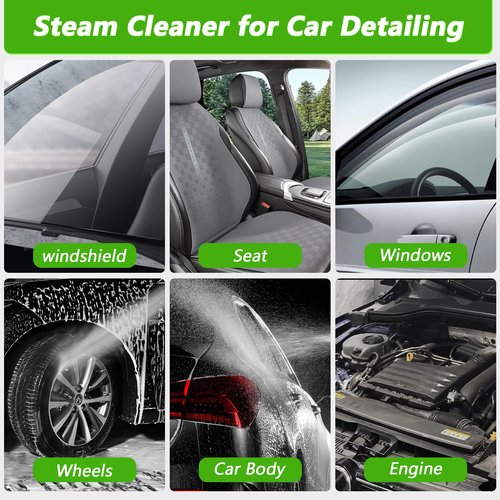 Handheld Steam Cleaner, 2500W High Pressure Steamer for Cleaning, Portable Steam Cleaner with 1.6L Water Tank, 3 Levels Adjustable Handle, Steam Cleaner for Home, Car, Furniture, Bed Bugs (White)